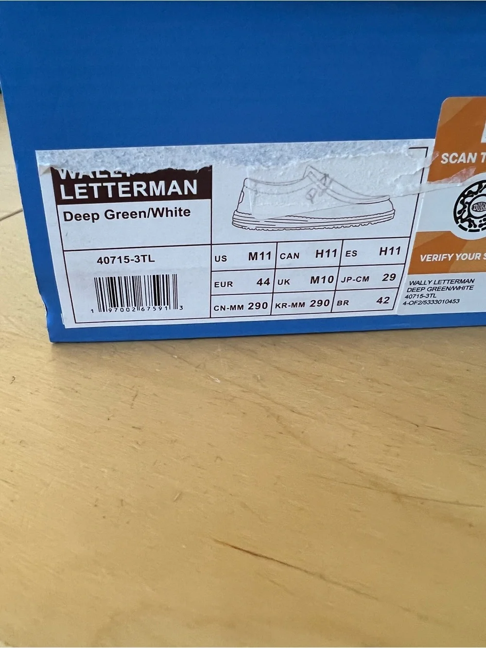 Hey Dude Green Canvas Boat Shoes for Men